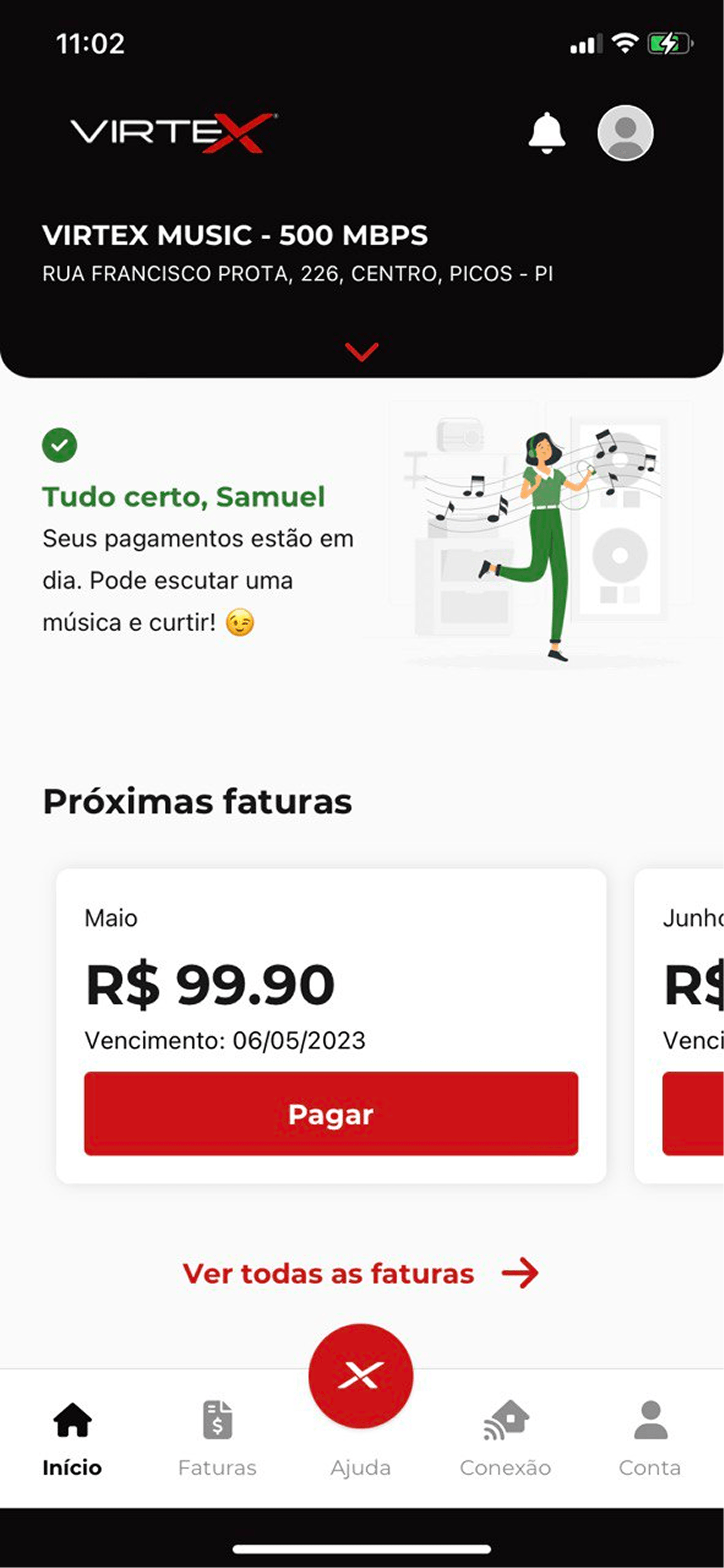 Tela inicial do aplicativo